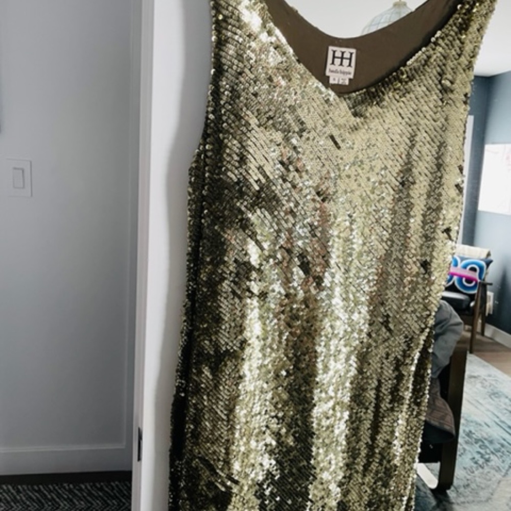 Haute Hippie Gold Sequin Sheath